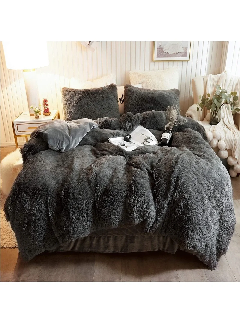 XeGe Faux Fur Duvet Cover-Queen
